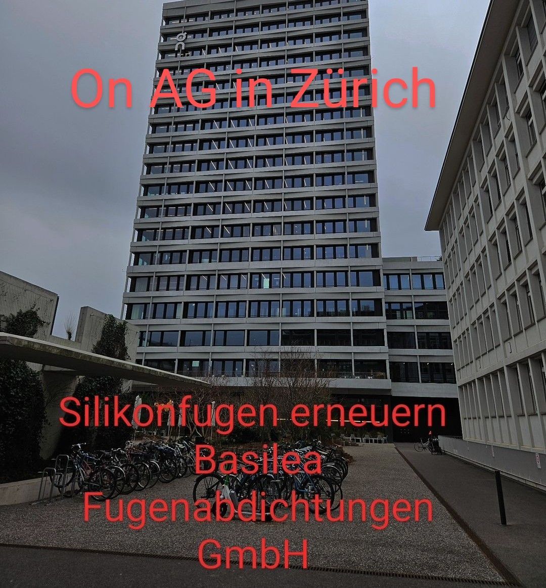 Ein großes Gebäude mit den Worten „On AG“ in Zürich darauf