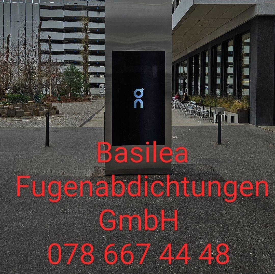 Ein Schild mit der Aufschrift „Basilea Fugenabdichtungen GmbH“