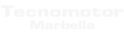 Texto blanco tenue “Tecnomotor Marbella” sobre fondo blanco