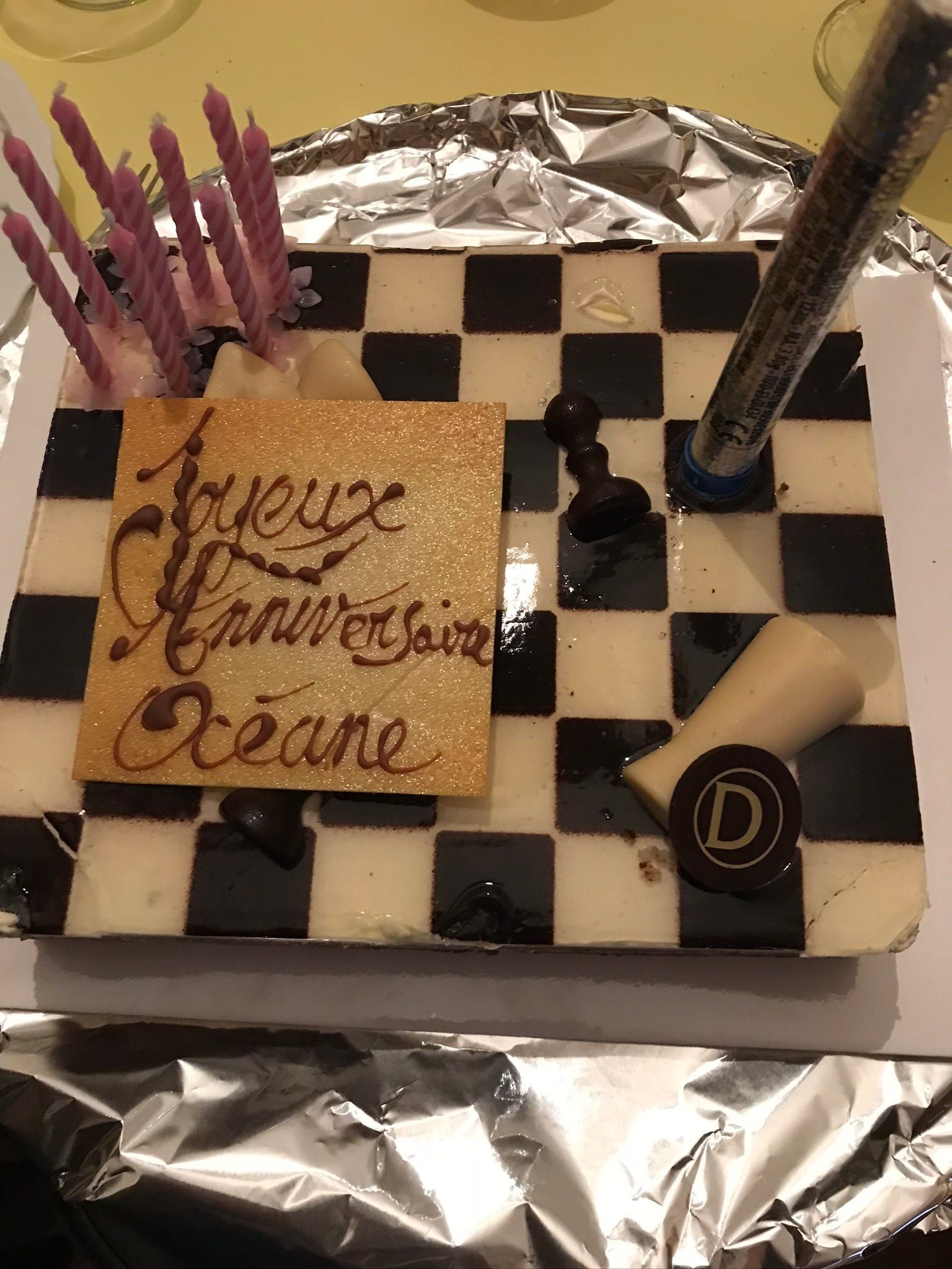 Gâteau anniversaire damier
