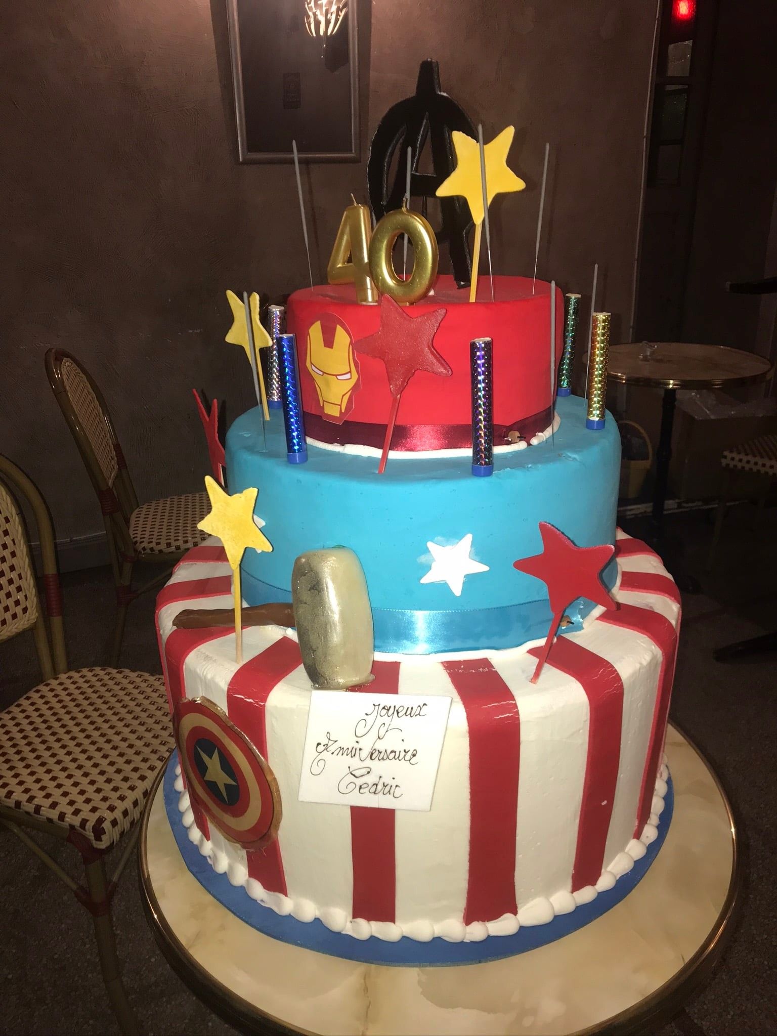 Gâteau anniversaire thème Marvel