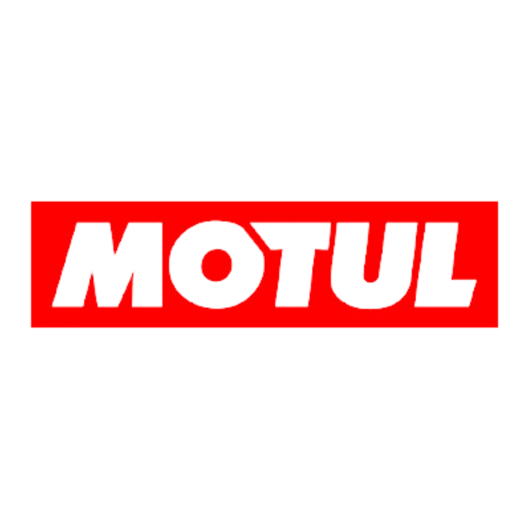 Logotipo de MOTUL: texto blanco sobre fondo rectangular rojo.