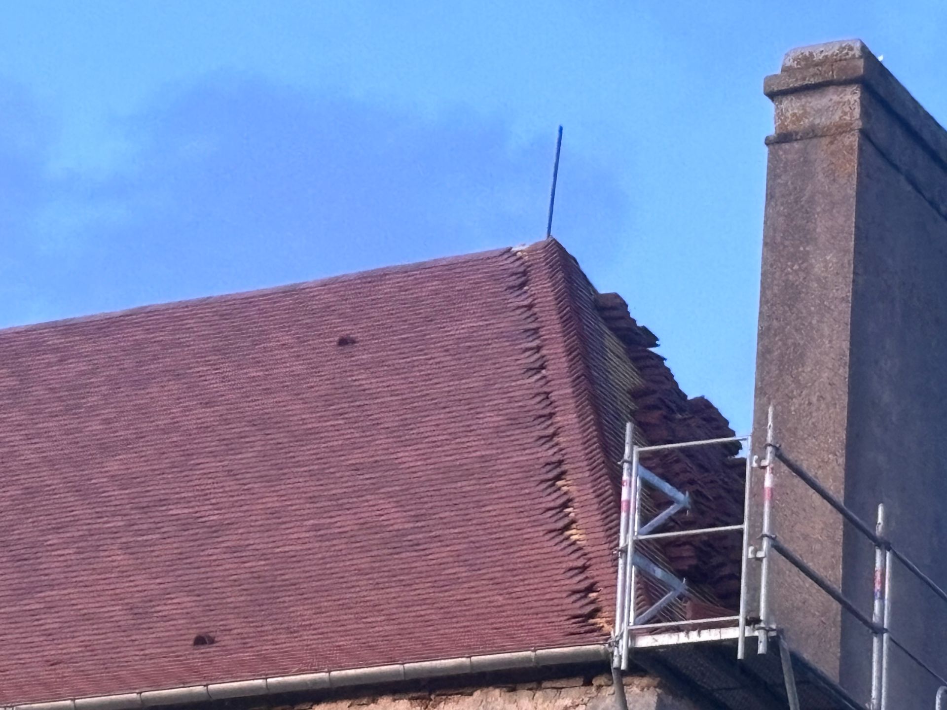 Un toit en gros plan