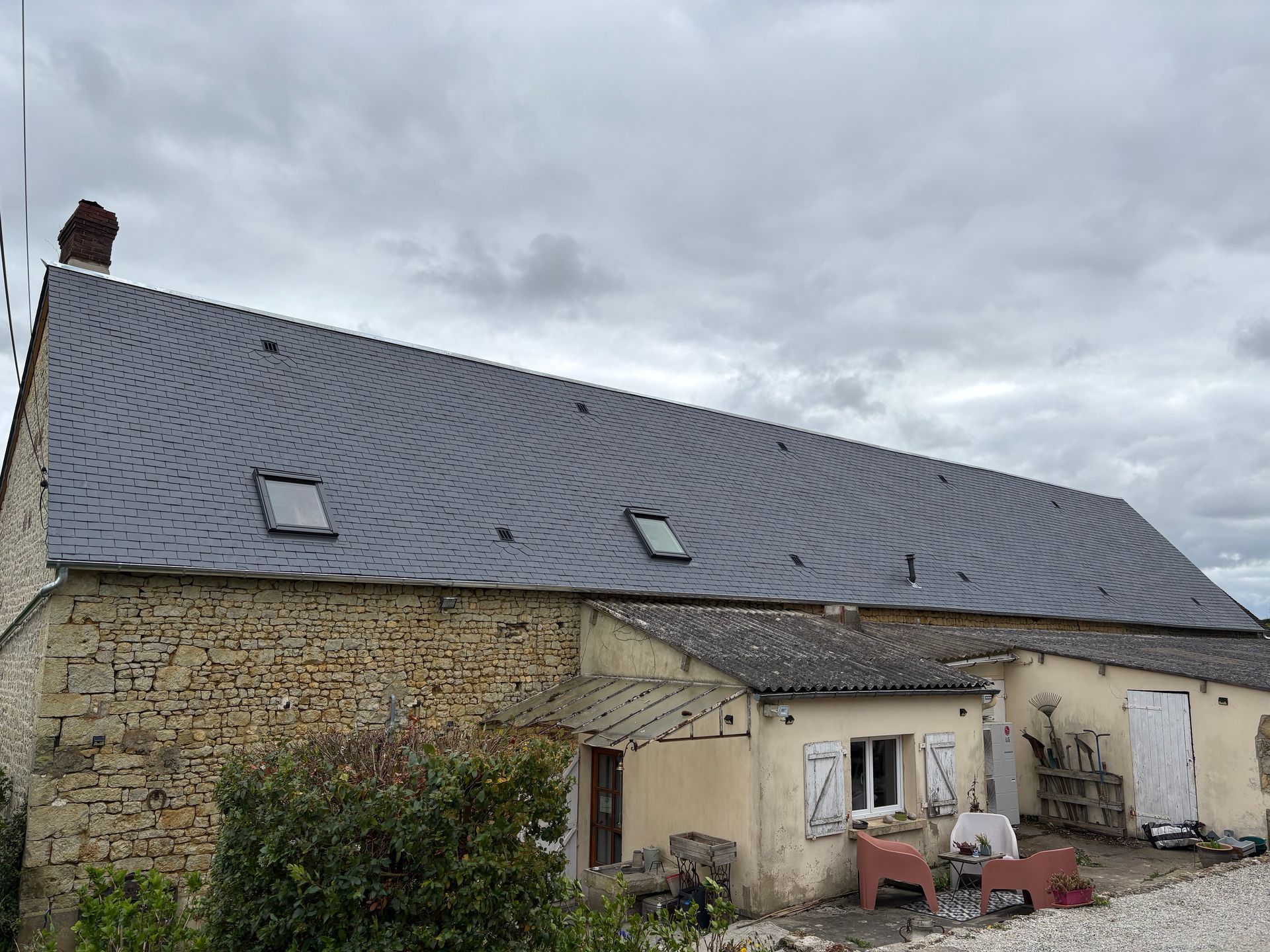 Toiture d'une ferme rénovée