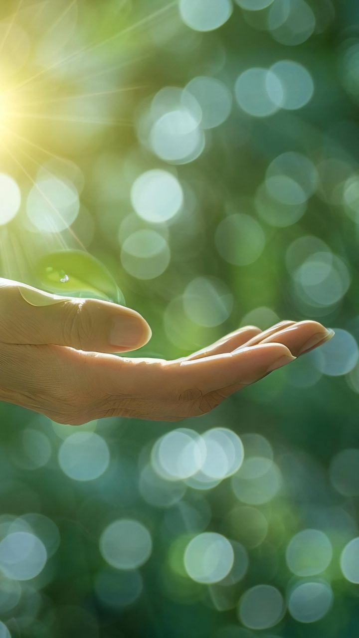 Main tendue tournée vers le haut