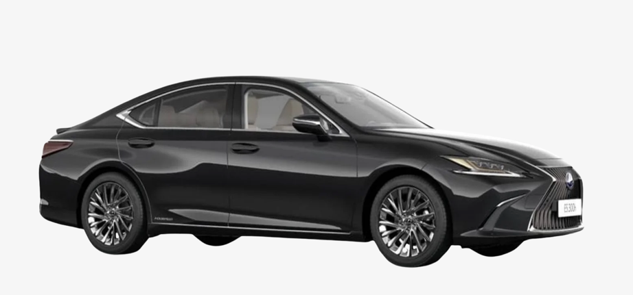Se muestra un Lexus ES 300 negro sobre un fondo blanco.