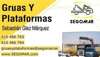 Tarjeta de presentación para Grúas y Plataformas de Sebastián Glez Márquez