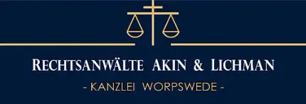 Ein blaues Schild mit der Aufschrift Rechtsanwälte Akin & Lichman