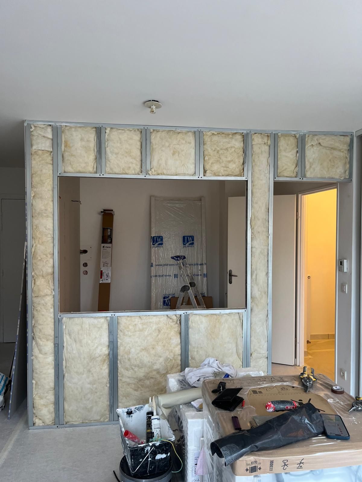 Création d'une cloison thermique