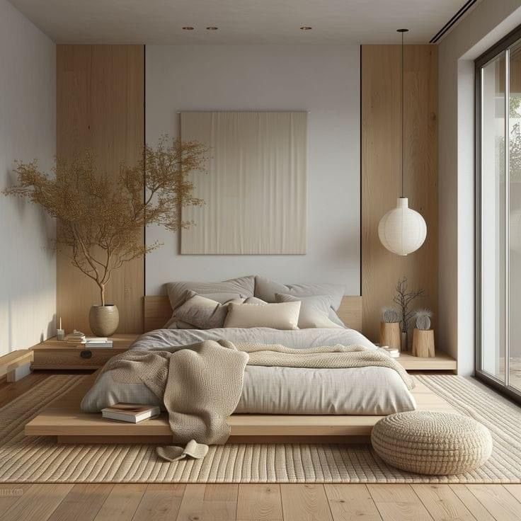 Décoration d'une chambre à coucher minimaliste