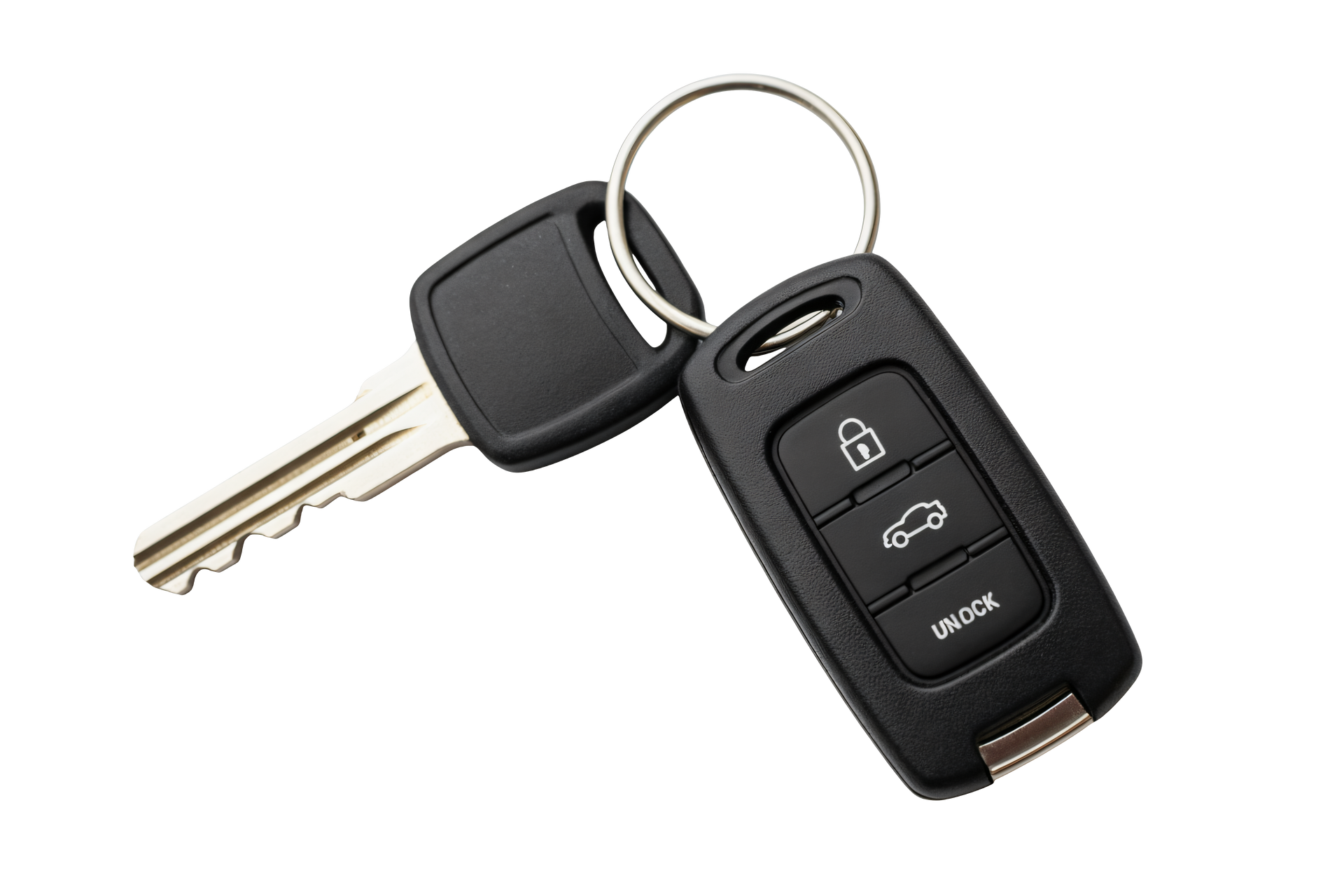 Une clé de voiture noire.