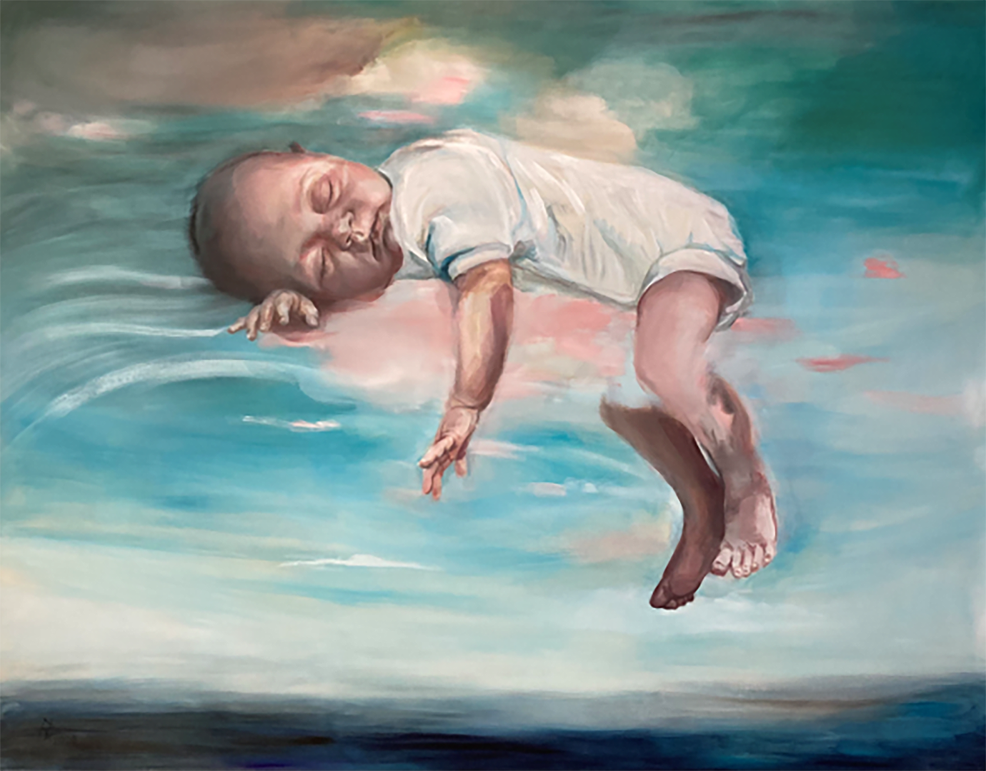 Auf rosa Wolke, 165 x 210 cm, 2008, Öl auf Leinwand