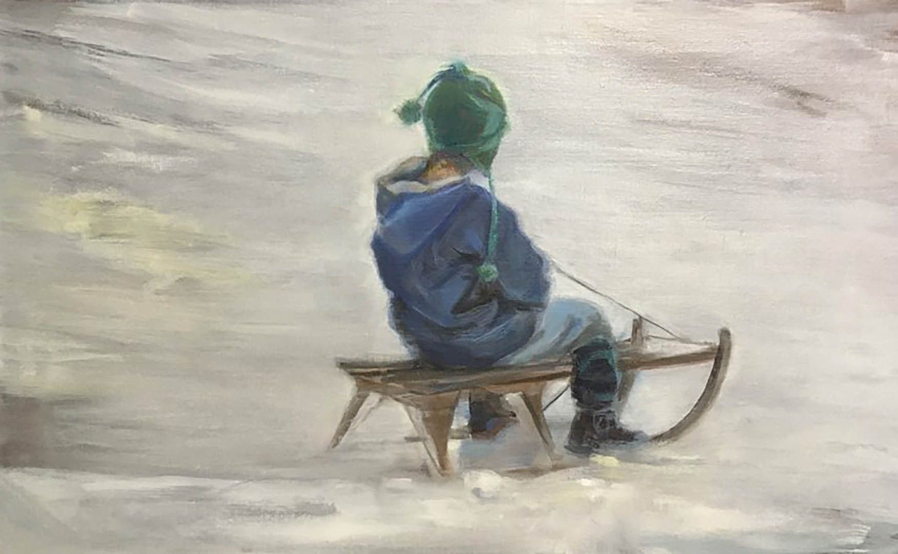 Der letzte Schnee, 40 x 65 cm, 2020, Öl auf Leinwand
