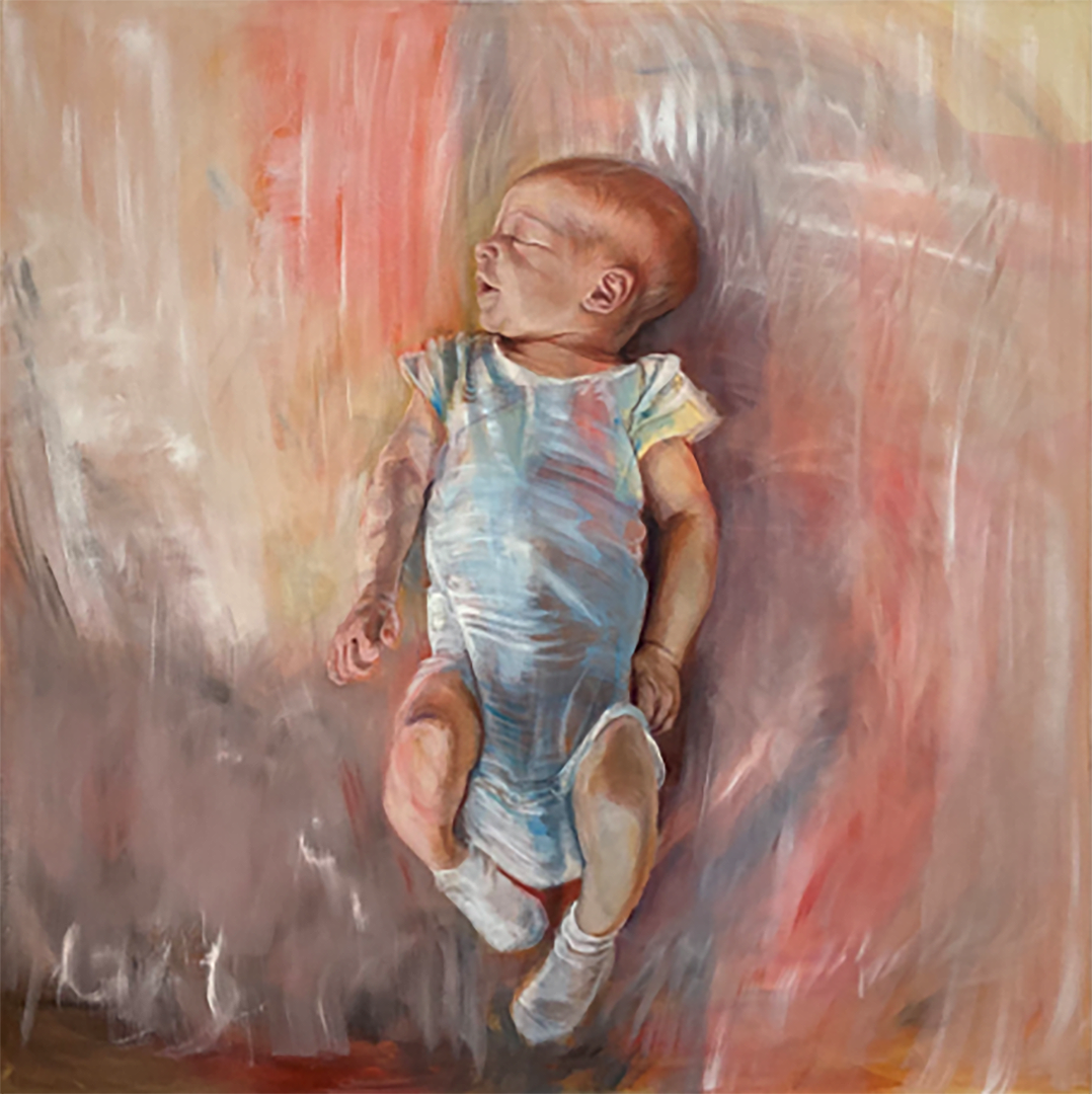 Überlebensgroß, 150 x 150 cm, 2006, Öl auf Leinwand