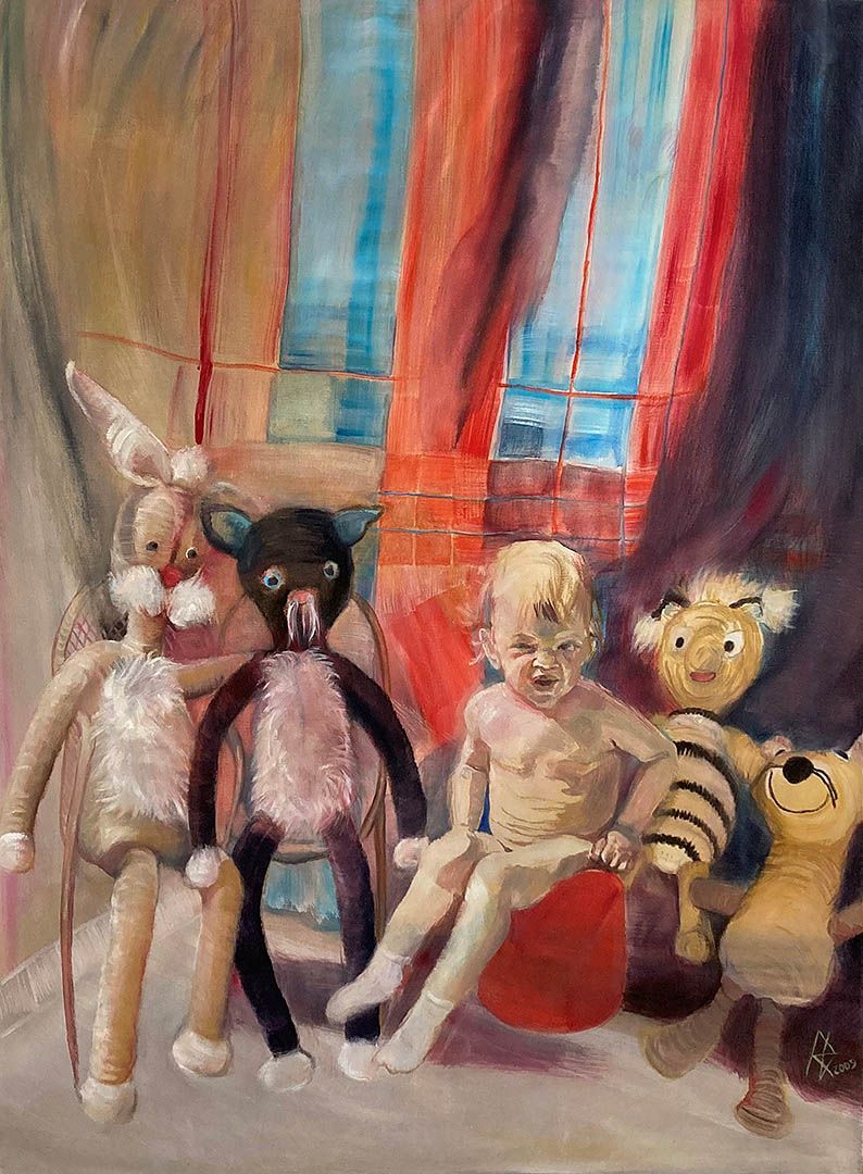 Schwebendes Panoptikum, 150 x 110 cm, 2009, Öl auf Leinwand