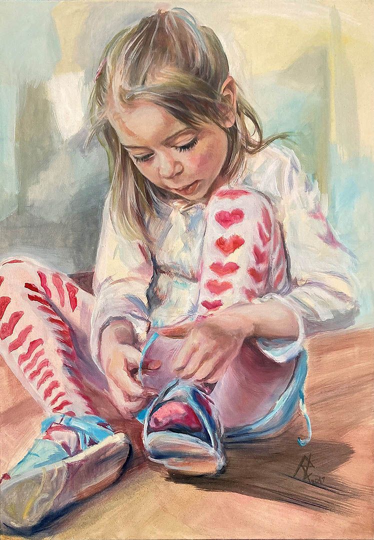 Herzdame, 120 x 85 cm, 2017, Öl auf Leinwand