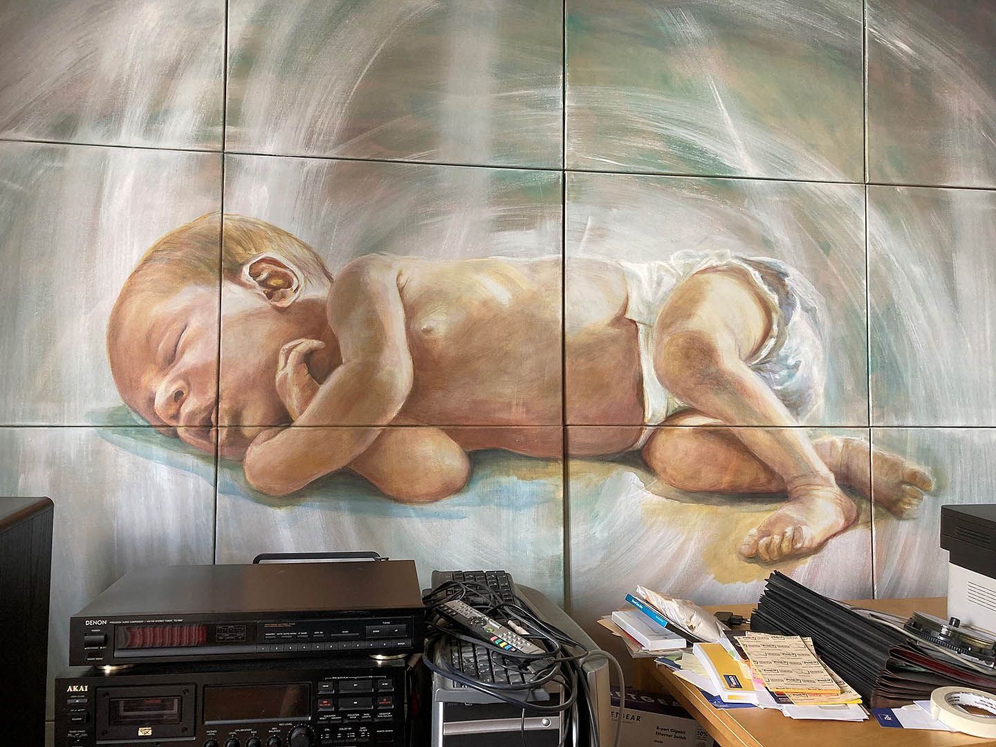 Neugeborenes (16 Tafeln), 55 x 70cm, 2006, Öl auf Leinwand