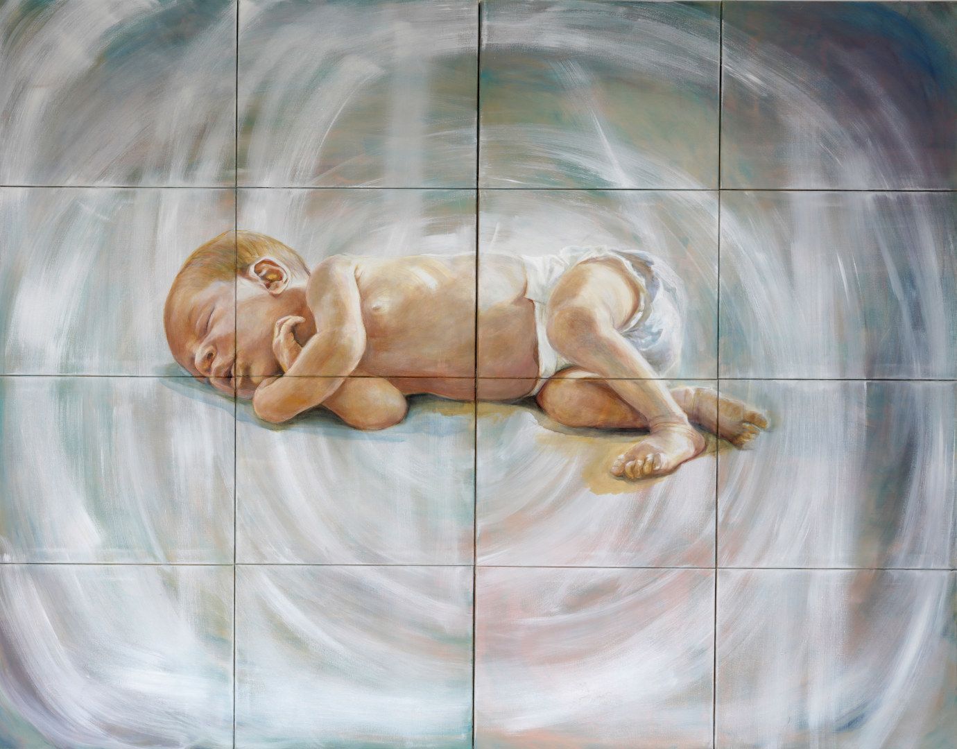 Neugeborenes (16 Tafeln), 55 x 70cm, 2006, Öl auf Leinwand