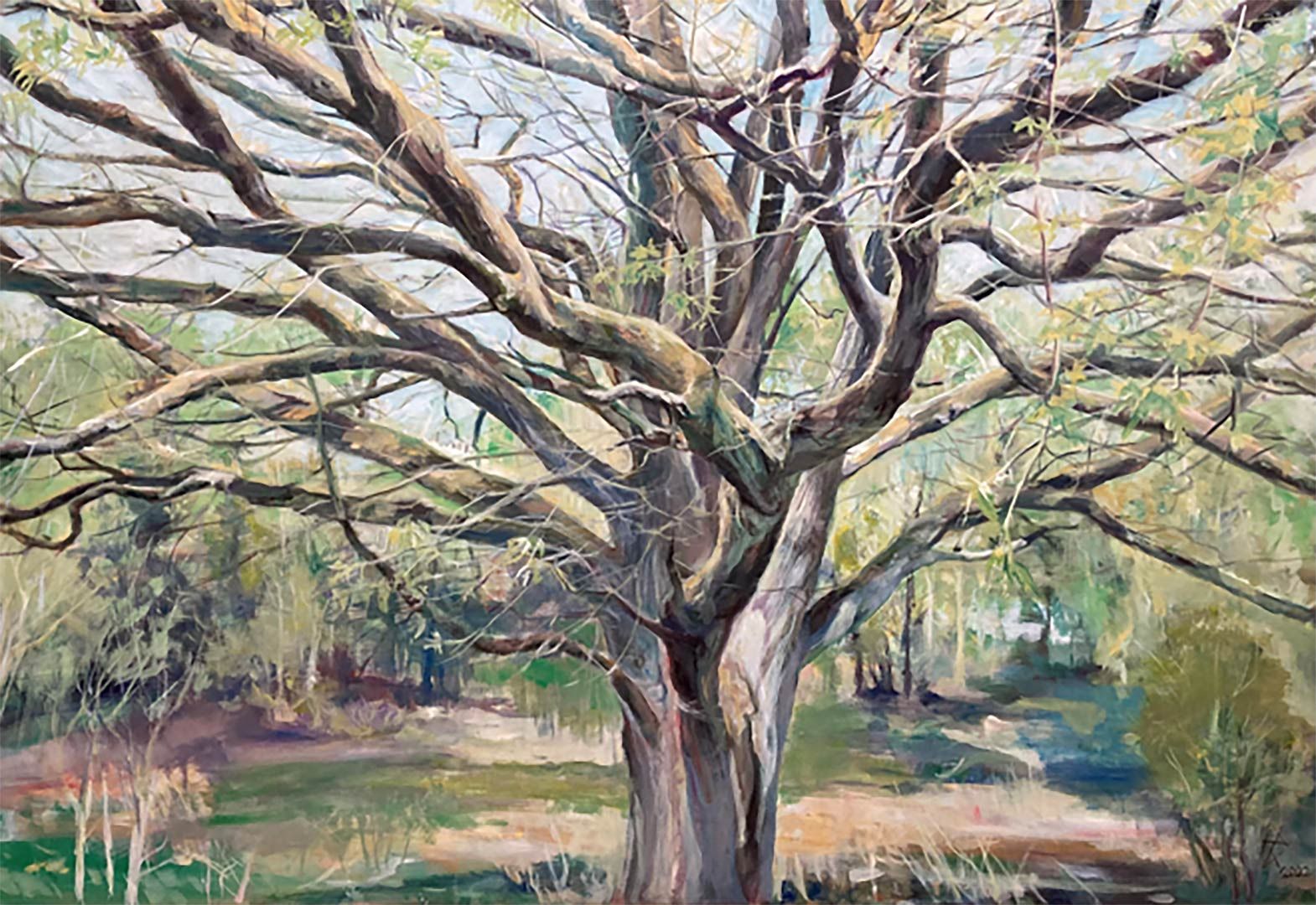 Eiche im Frühjahr, 145  x  210 cm, 2022