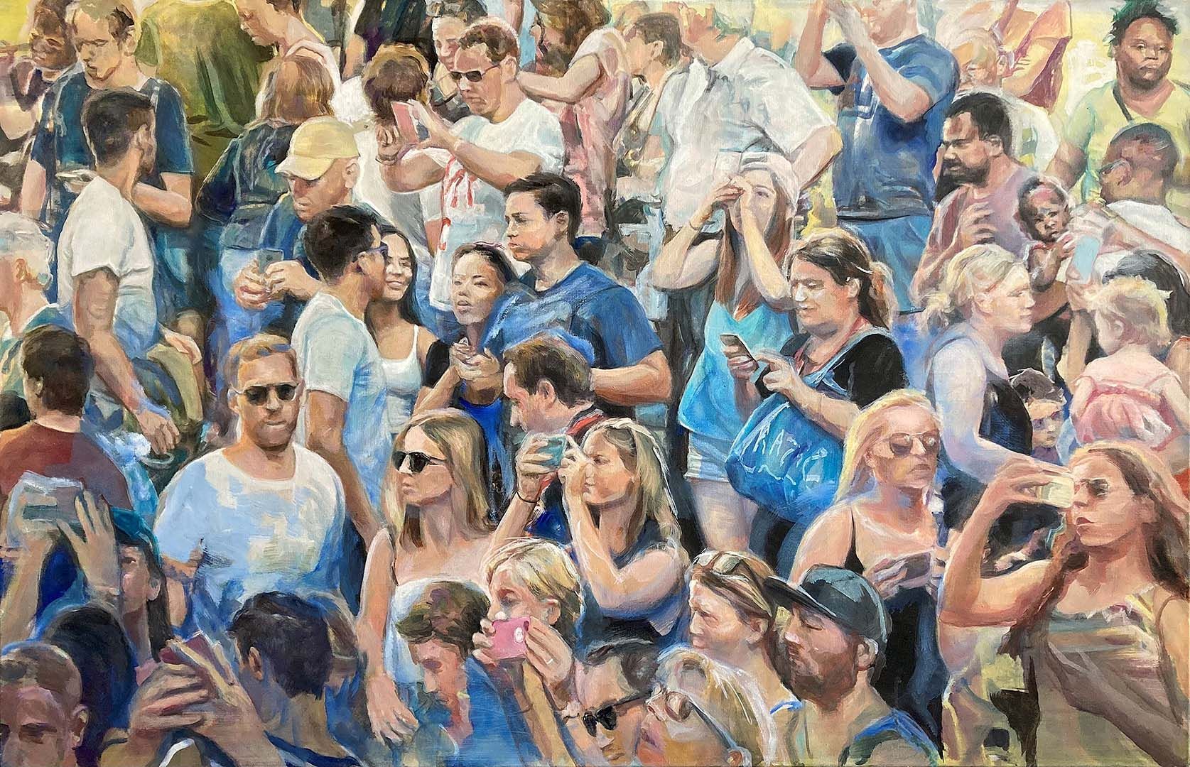 Am Trevi-Brunnen, 110 x 170 cm, 2019, Öl auf Leinwand