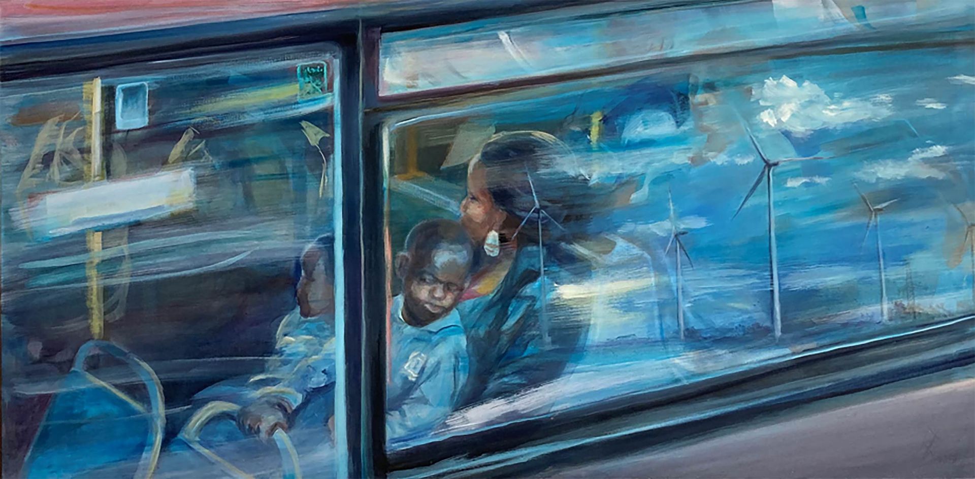 Blick ins Weite, 70 x 140 cm, 2015, Öl auf Leinwand