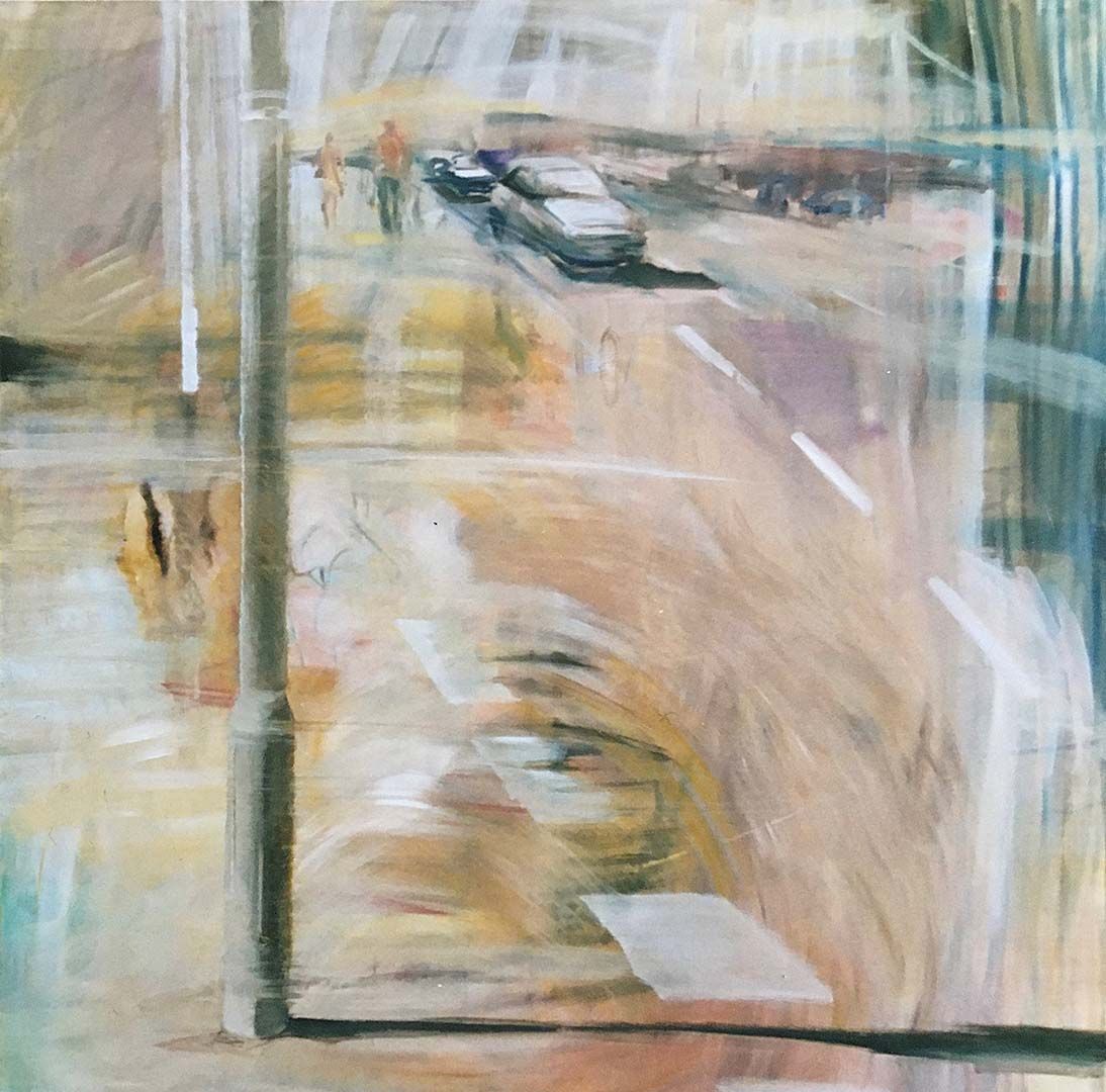 Stadthaut, 200 x 200 cm, 1999, Öl auf Leinwand