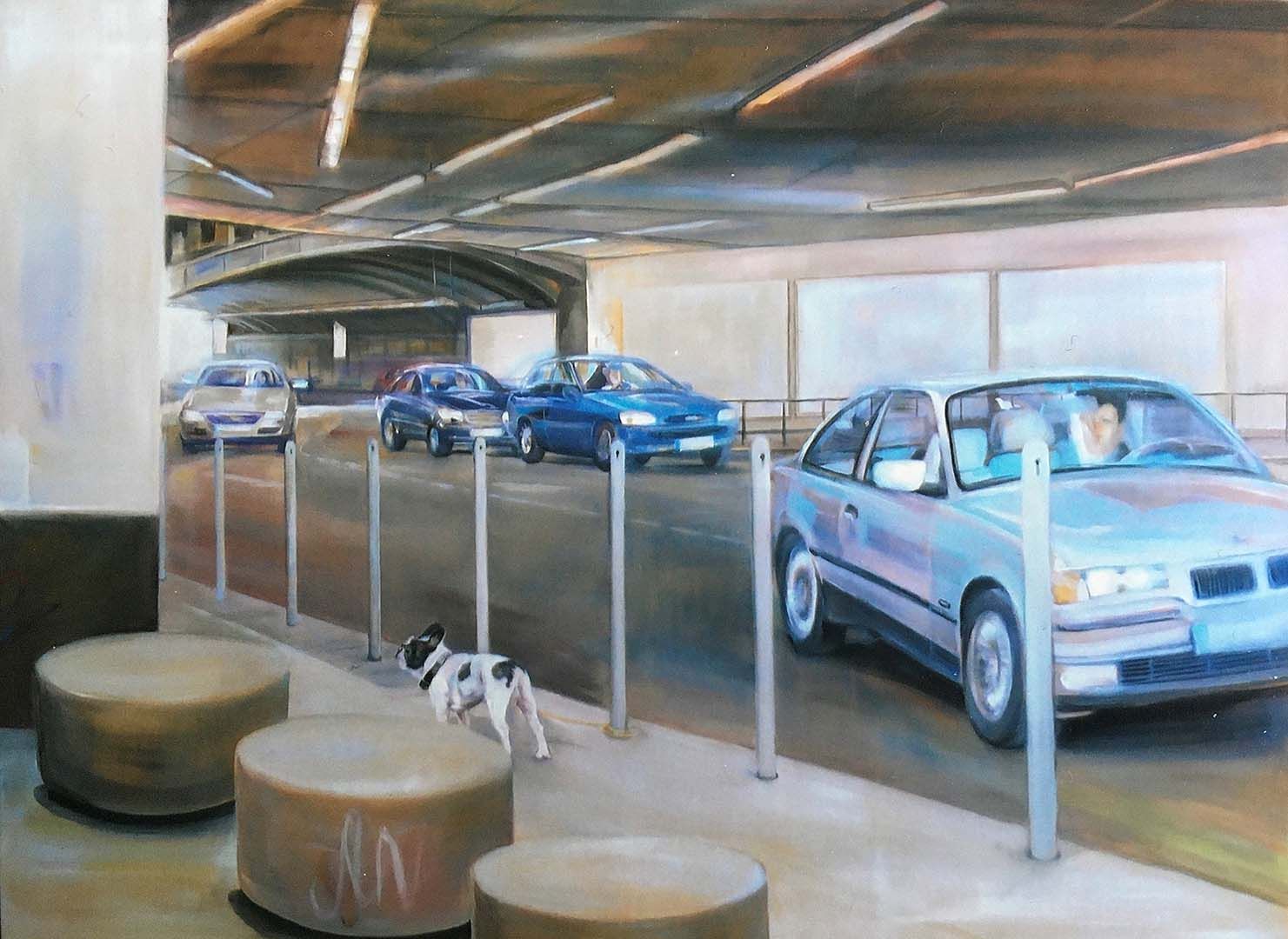 Schlacht am Worringer Platz in Düsseldorf, 165 x 210 cm, 2009, Öl auf Leinwand