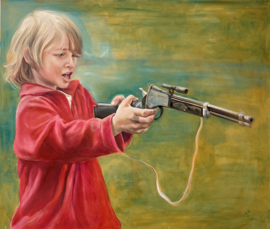 Silberbüchse, 145 x 165 cm, 2009, Öl auf Leinwand