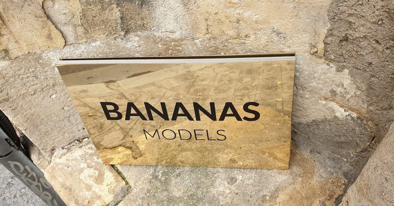 Photo d'une plaque gravée ''Bananas models''