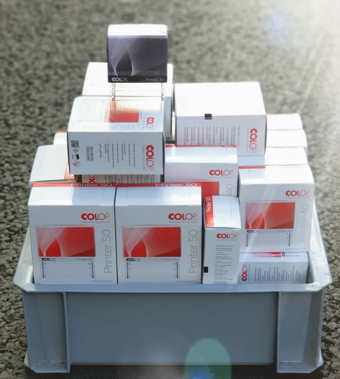 Photo d'une cargaison de cartouches d'imprimante