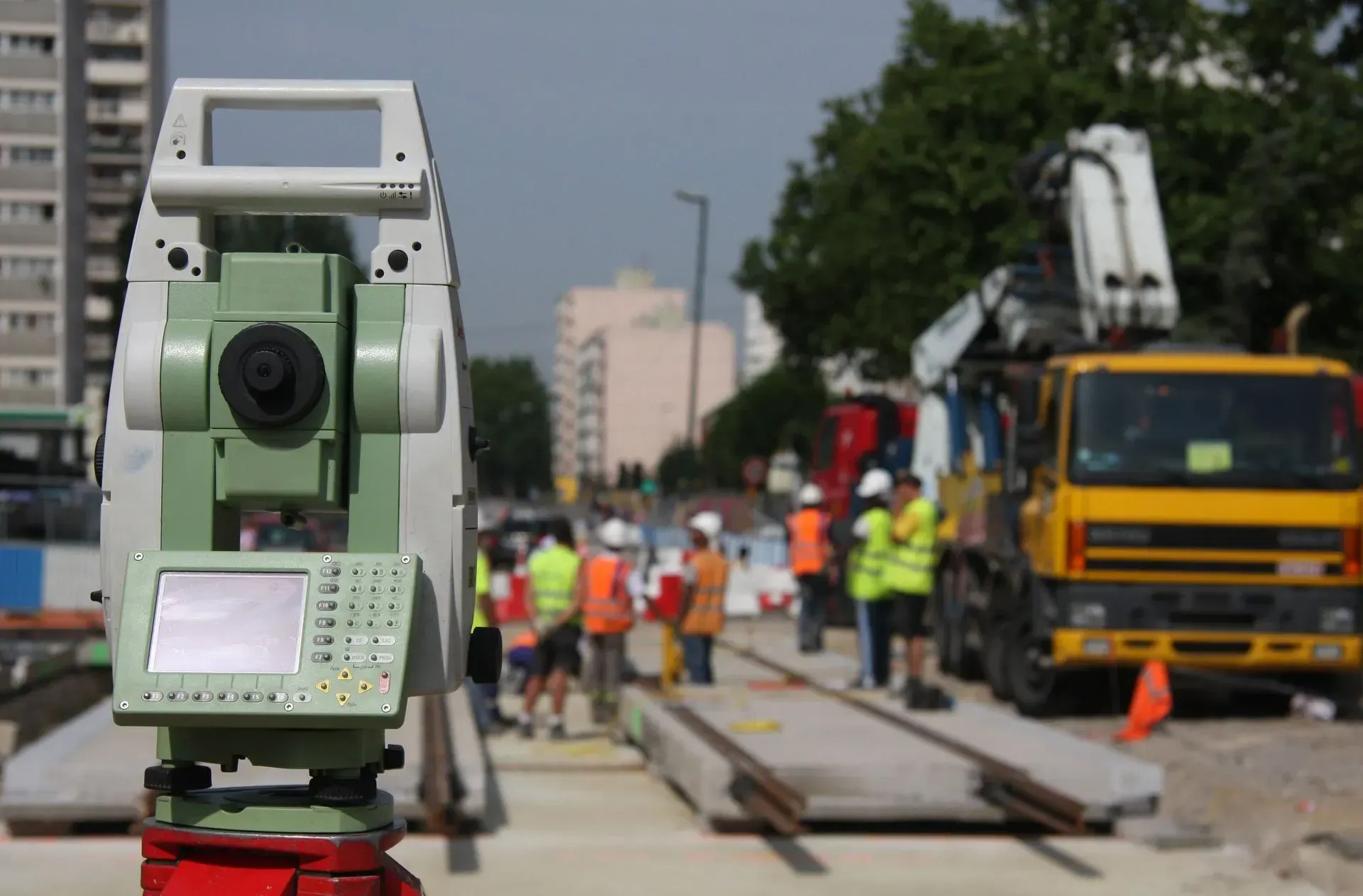 Zoom sur un appareil d'auscultation de géomètre