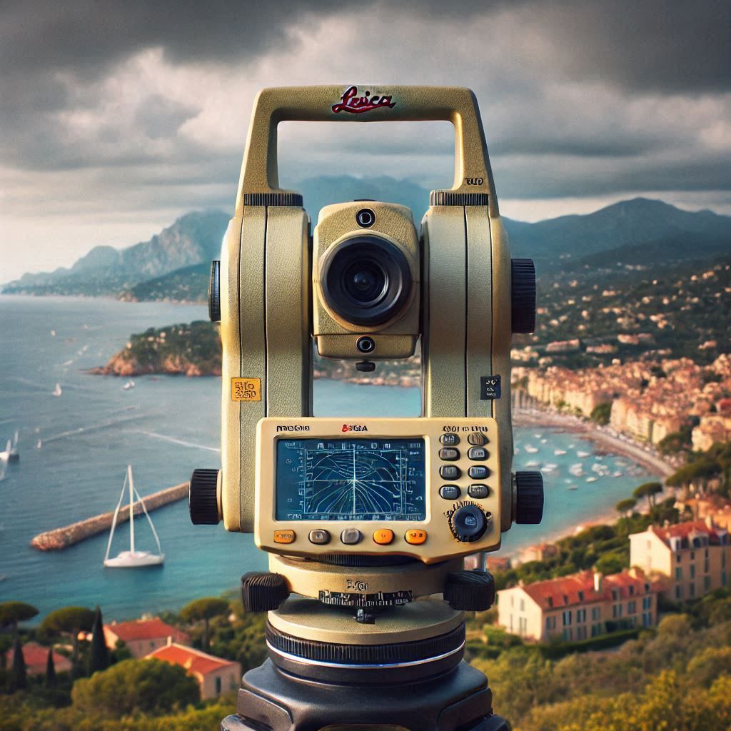 Un technicien du Cabinet SD réalisant un relevé précis d’un bâtiment à Saint-Tropez.