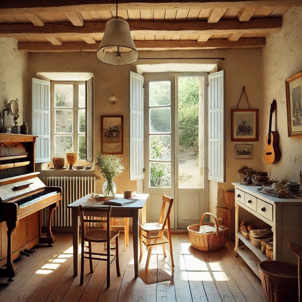Vue d’une maison de village à Valbonne, objet d’un relevé pour des aménagements intérieurs.