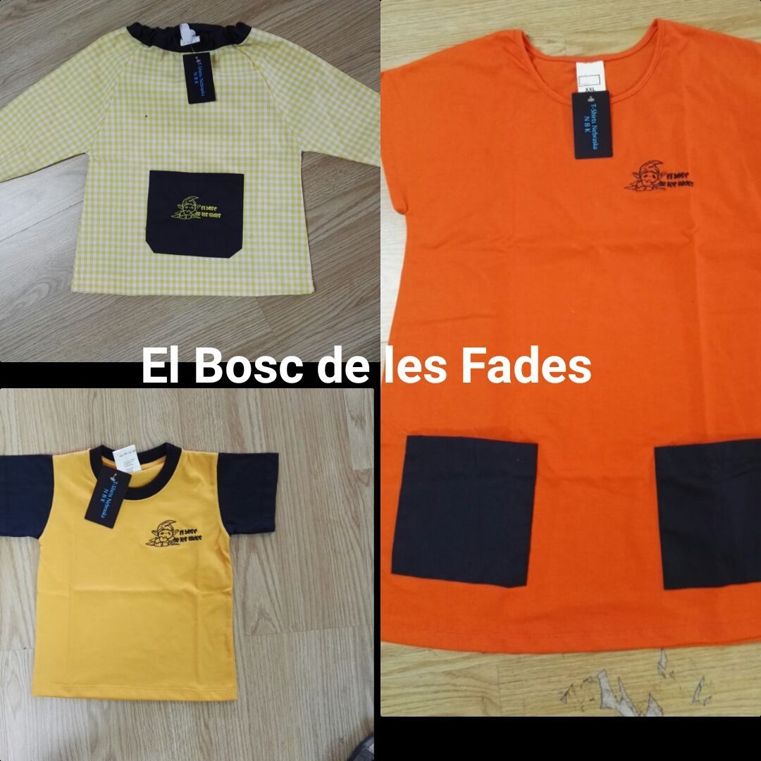Una camiseta amarilla y naranja con la inscripción el bosc de les fades en la parte inferior