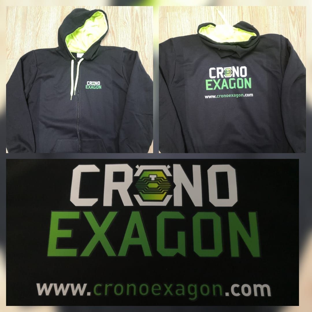 Una sudadera con capucha que dice crono exagon