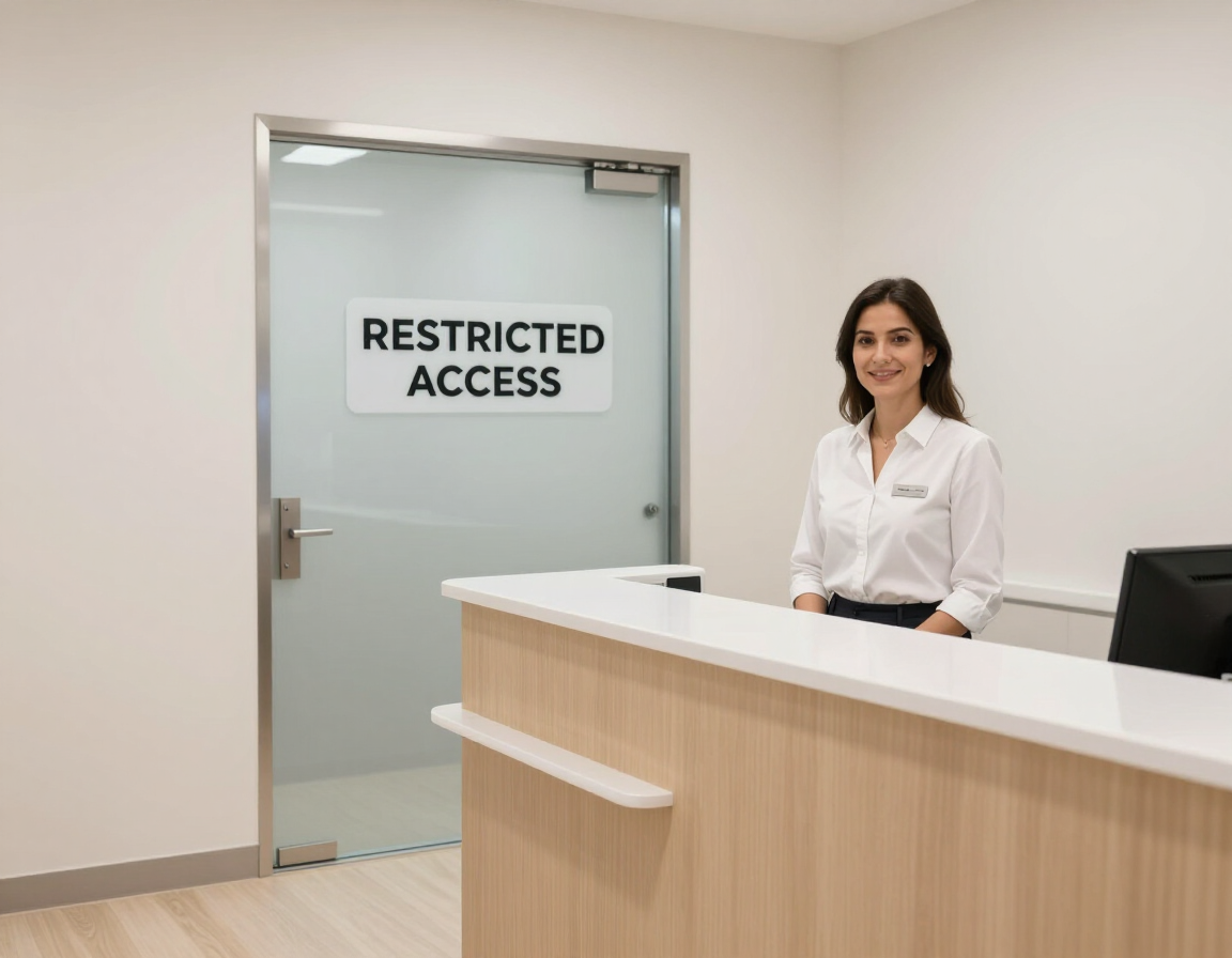 Acceso restringido en una clínica de audiología