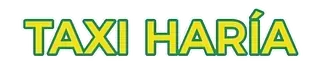 Un logotipo de taxi amarillo y verde sobre un fondo blanco.