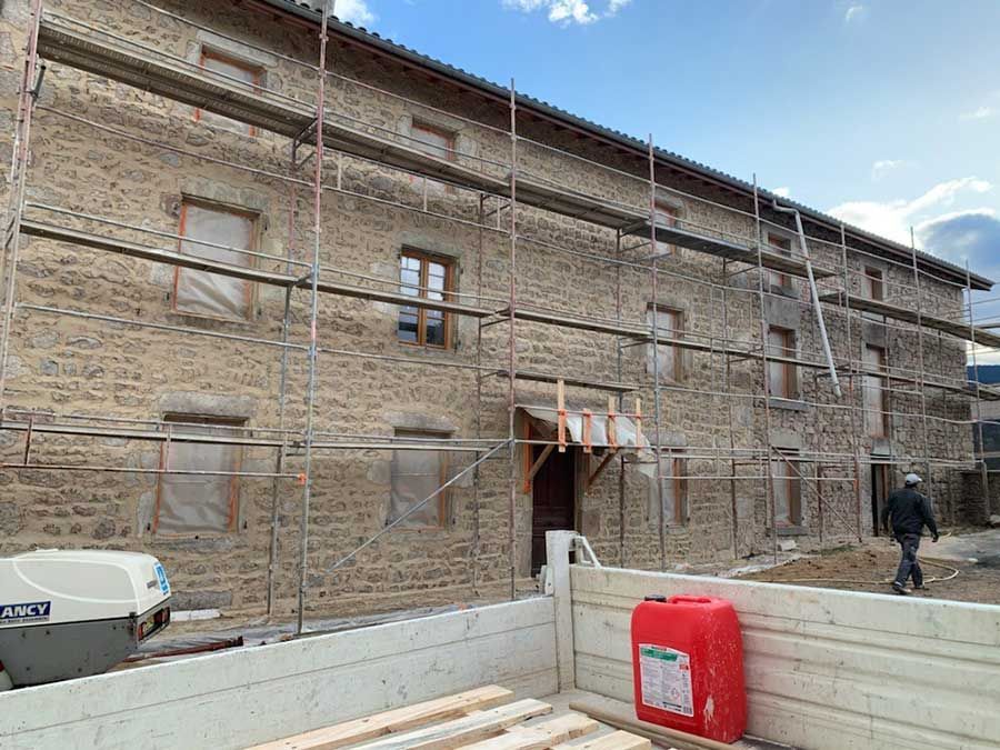 Chantier de rénovation de façade