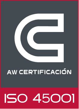 A logo for aw certificacion iso 45001