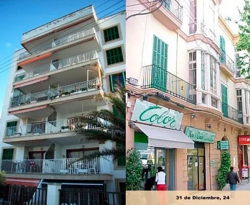 Una imagen de un edificio con la palabra color escrita en él.