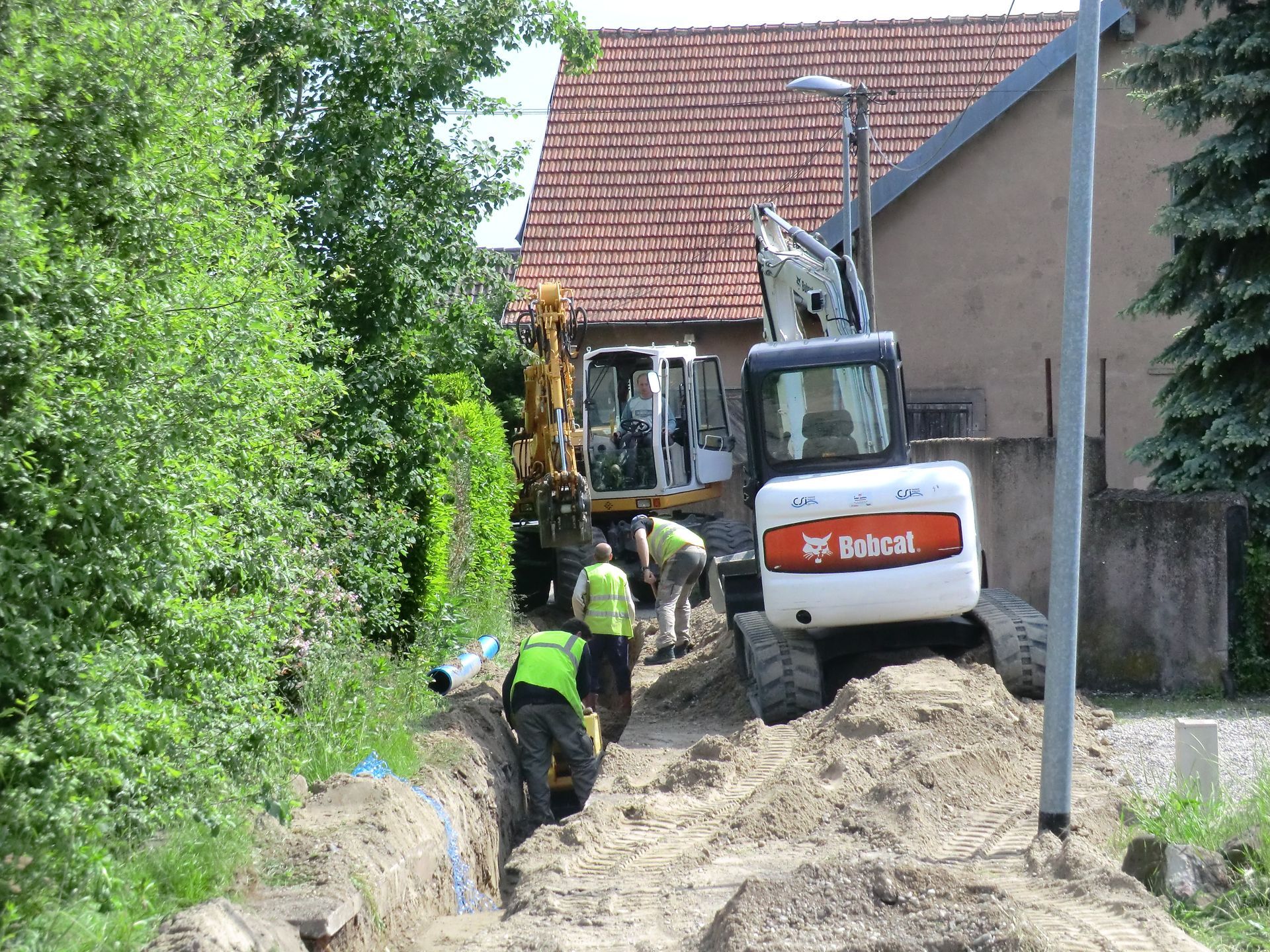 Tranchée pour l'installation d'un tuyau