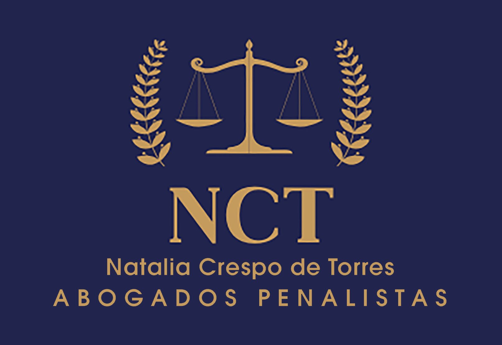 Logotipo: escamas doradas, laureles y texto