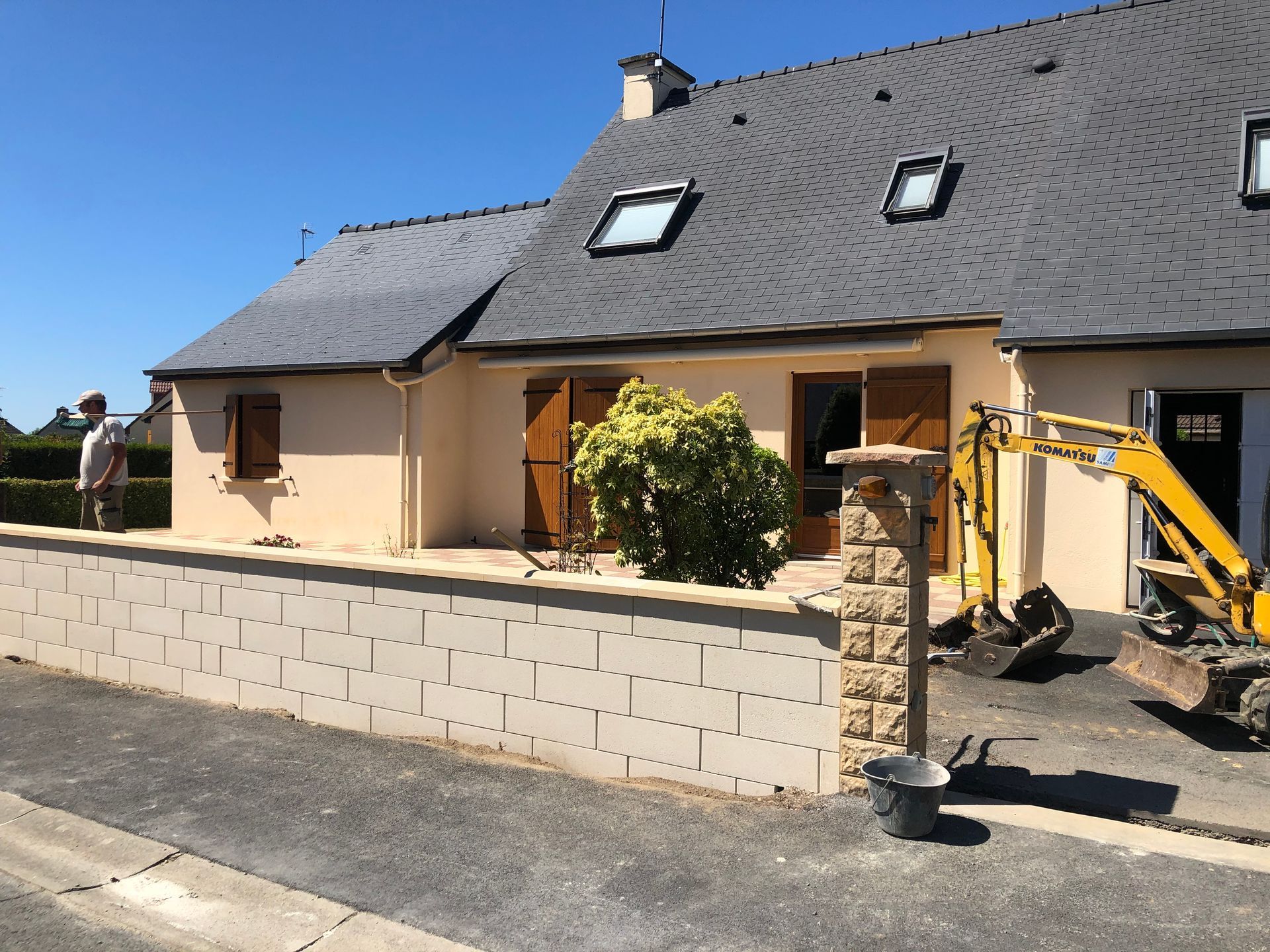 Un muret en parpaing