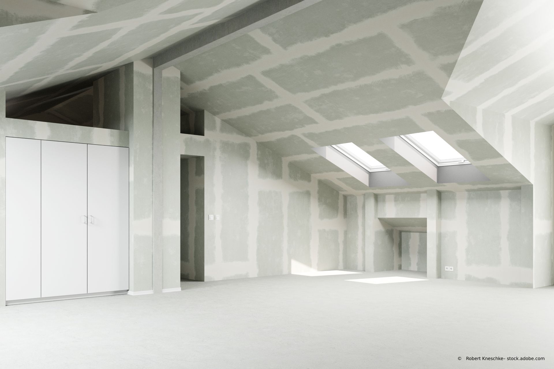 Umsetzung des Konzepts für individuelle Raumaufteilung mittels Trockenbau