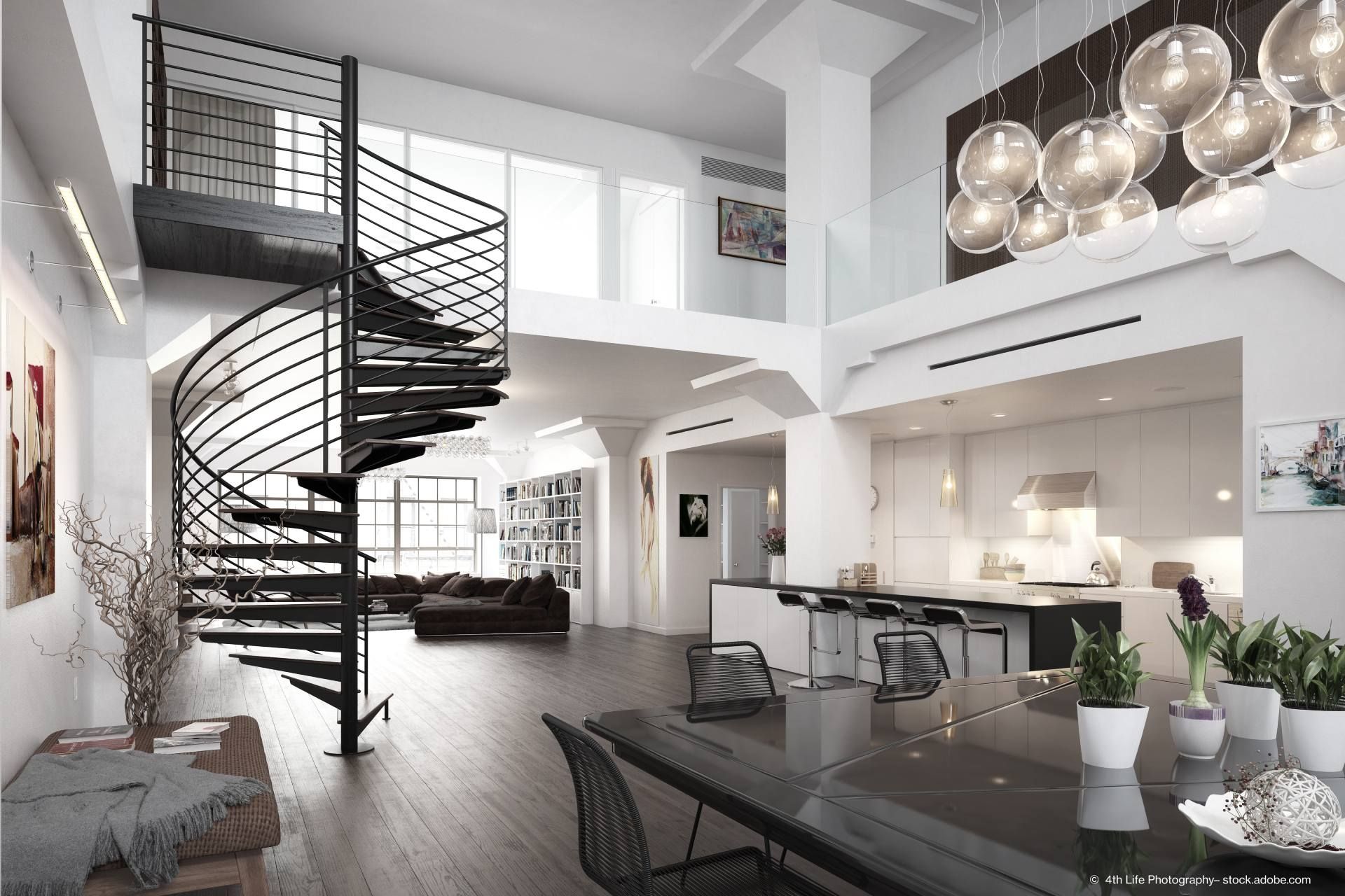 Von Raumausstattern eingerichtete Maisonette-Wohnung