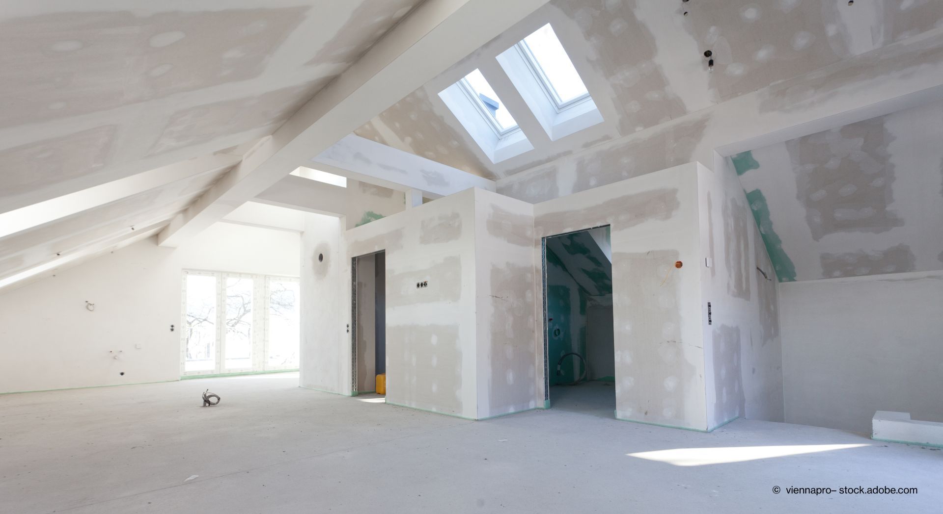 Ausbau eines Dachstuhls mit individueller Raumgestaltung mittels Trockenbau