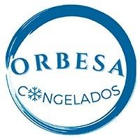 Es un logotipo para una empresa llamada orbesa congelados.