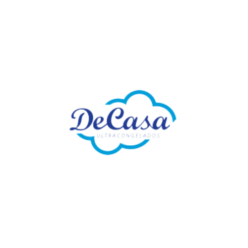 Un logotipo azul y blanco para Decasa Ultracongelados.