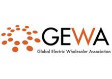 Logotipo de GEWA: Texto en negro y naranja: 