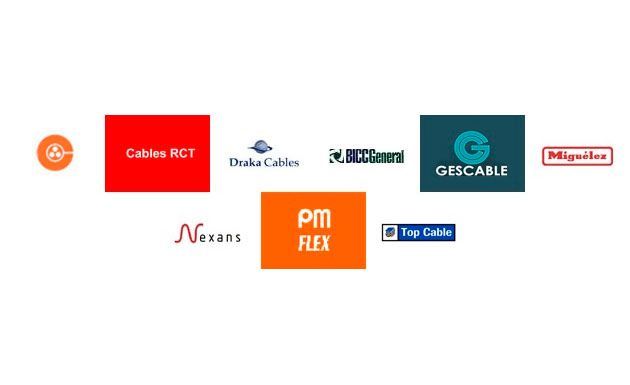 Logotipos de varias compañías de cable sobre fondo blanco. Se incluyen Cables RCI (rojo), GesCable (verde azulado) y otras.
